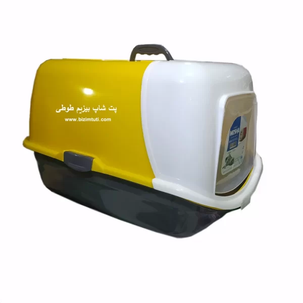 ظرف خاک گربه مسقف جورج + بیلچه