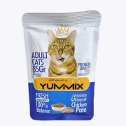 پوچ گربه یامیکس بالغ طعم مرغ مدل پته