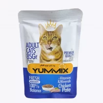 پوچ گربه یامیکس بالغ طعم مرغ مدل پته