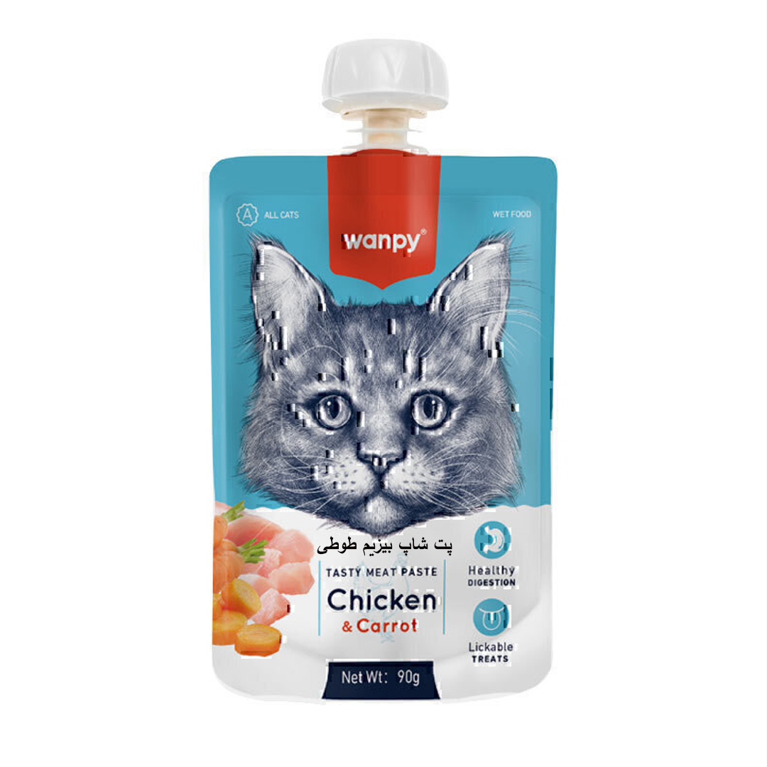 product image مشاهده همه product image product image پودینگ تشویقی گربه ونپی طعم مرغ و هویج 90 گرم Wanpy Tasty Meat Chicken For Cats
